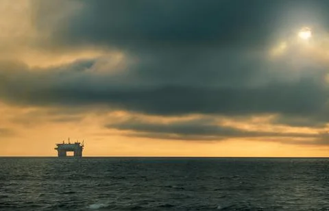Heavy dramatic clouds and bright sky over the Atlantic Ocean. Beautiful afric Stock Photos