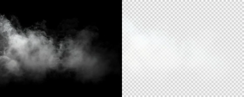 Heavy drifting smoke texture isolated on black background for cinematic fog Illustrazione stock