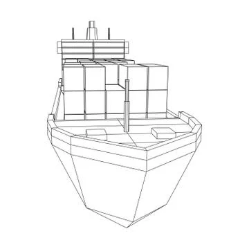 Heavy dry cargo ship of bulk carrier Illustrazione stock