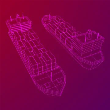 Heavy dry cargo ship of bulk carrier Stock Illustration