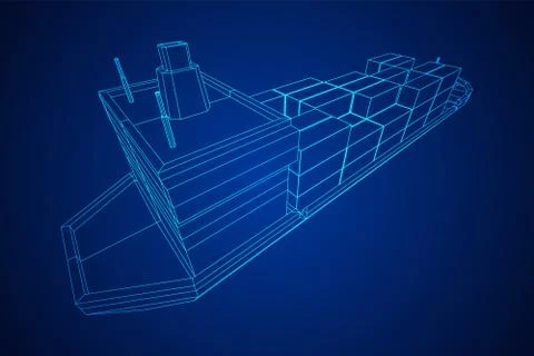 Heavy dry cargo ship of bulk carrier Illustrazione stock