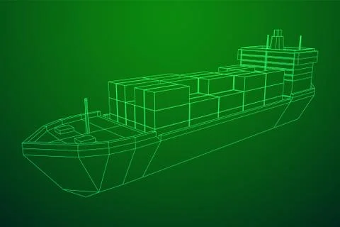 Heavy dry cargo ship of bulk carrier Stock Illustration