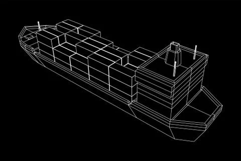 Heavy dry cargo ship of bulk carrier Stock Illustration