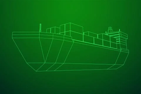 Heavy dry cargo ship of bulk carrier Stock Illustration
