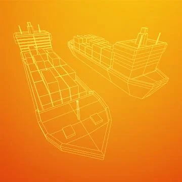 Heavy dry cargo ship of bulk carrier 스톡 일러스트