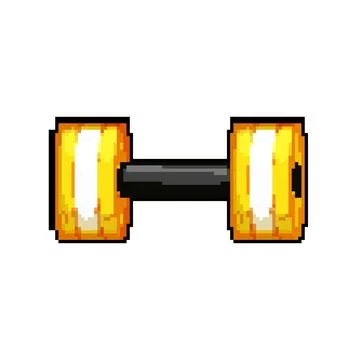 Heavy dumbbell pixel art vector illustration color sign イラスト素材