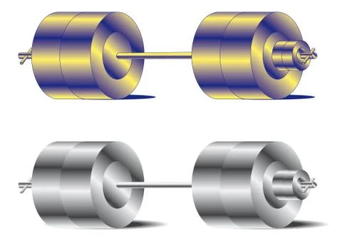 Heavy dumbbell weights in vector Stock Illustration