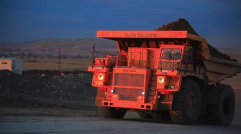 Heavy dump truck moving Stock Footage 61851077