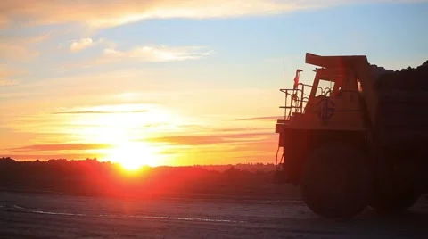 Heavy dump truck moving Stock Footage 61851082