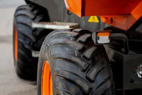Heavy-duty construction damper machine with large rubber tires Stock Photos