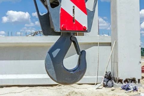 Heavy duty crane hook with security mechanism Stock Photos