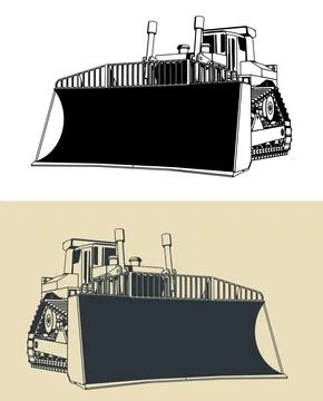 Heavy duty crawler dozer Stock Illustration