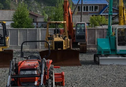 Heavy duty equipment of different types Stock Photos