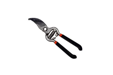 Heavy duty garden pruning shears with spring mechanism and black handles Stock Photos