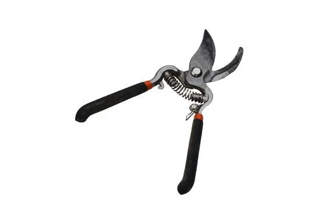 Heavy duty garden pruning shears with spring mechanism and black handles Stock Photos