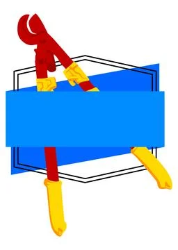 Heavy Duty Large Cable Cutter, old cutter for wire or steel bars banner, ri.. Stock Illustration
