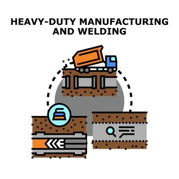 Heavy duty manufacturing welding process conceptual drawing Stock Illustration