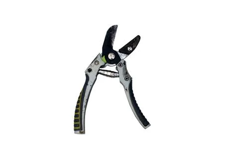 Heavy duty pruning shears with worn blades and textured handles Photos
