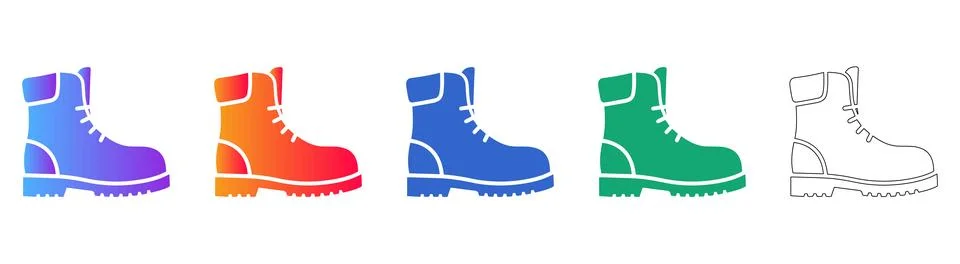 Heavy Duty Work Boot Vector Set Illustrazione stock