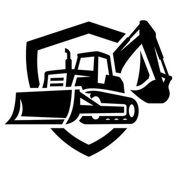 Heavy Equipment Construction Vector Logo Stock Illustration