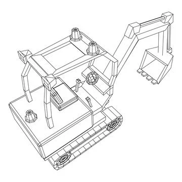 Heavy equipment excavator machine vector illustration Illustrazione stock