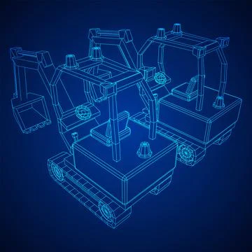 Heavy equipment excavator machine vector illustration Illustrazione stock