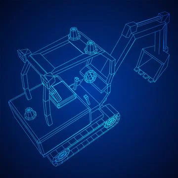 Heavy equipment excavator machine vector illustration Stock Illustration