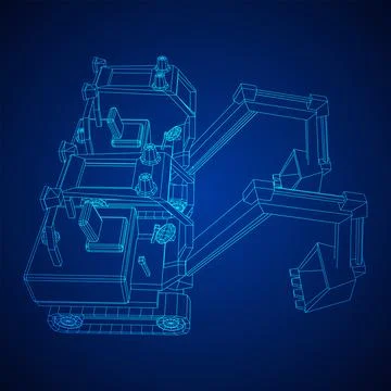Heavy equipment excavator machine vector illustration Stock Illustration