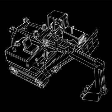 Heavy equipment excavator machine vector illustration Illustrazione stock