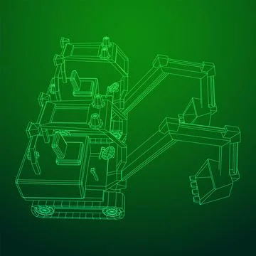 Heavy equipment excavator machine vector illustration Illustrazione stock