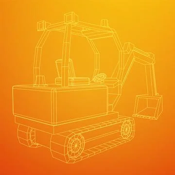 Heavy equipment excavator machine vector illustration Ilustración de archivo