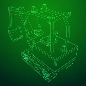 Heavy equipment excavator machine vector illustration Illustrazione stock