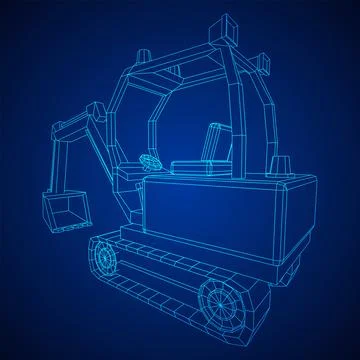 Heavy equipment excavator machine vector illustration Stock Illustration