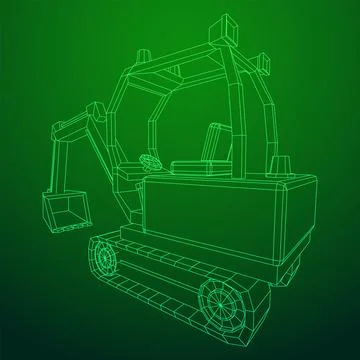 Heavy equipment excavator machine vector illustration Stock Illustration