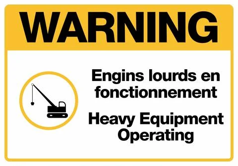 Heavy Equipment Operating Warning Safety Signage Set for Construction Sites Иллюстрация