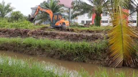 A heavy equipment at work Stock Footage 218564774