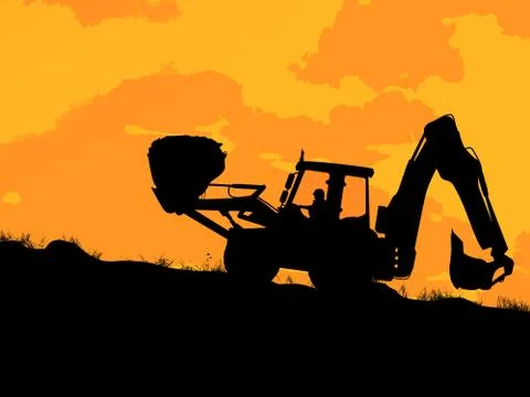 Heavy excavator loader Illustrazione stock