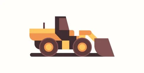 Heavy excavator yellow loader machine coal mine production professional Stock Illustration