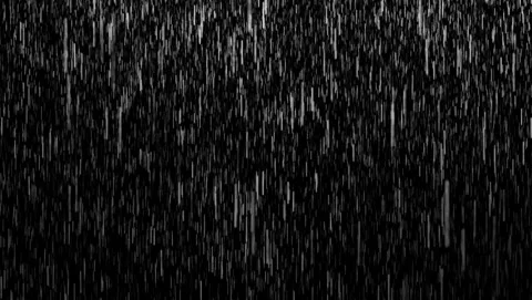 Heavy fain falling down on black background overlay loop Stock Footage 343869713