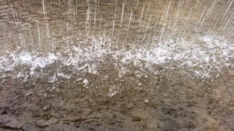 Heavy falling rain on water, uhd 4k 3840x2160. Stock Footage 74850009