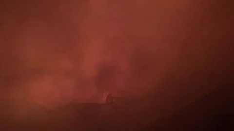 Heavy fire in plastic storage warehouse Stock Footage 290944515