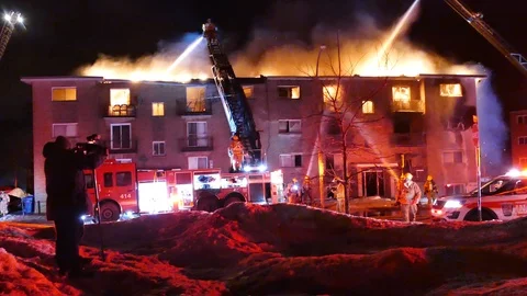 Heavy flames during inferno Stock Footage 105278357