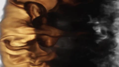 Heavy Flames Of Fire From The Side 4K Alpha Stock Footage 248696014