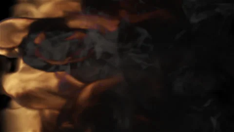 Heavy Flames Of Fire From The Side 4K Loop Stock Footage 250391885