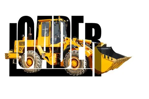 Heavy front loader or bulldozer on a white isolated background. construction  Photos