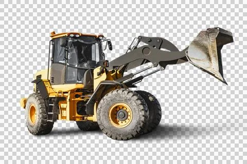 Heavy front loader or bulldozer on a white isolated background. construction Foto stock