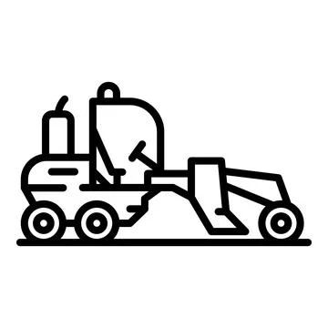 Heavy grader machine icon, outline style Illustrazione stock