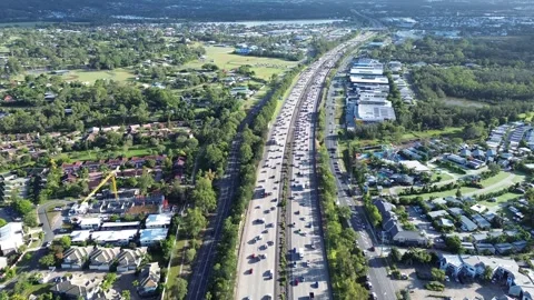 Heavy Highway Traffic Stock Footage 334904334