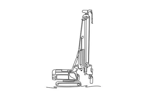 Heavy industrial piling rig or rotary drilling vehicle Ilustração Stock