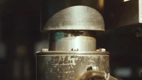Heavy industrial piston machine working process Stock Footage 318189721